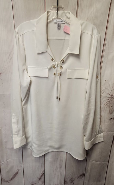 Calvin Klein Women's Size XL White Long Sleeve Top
