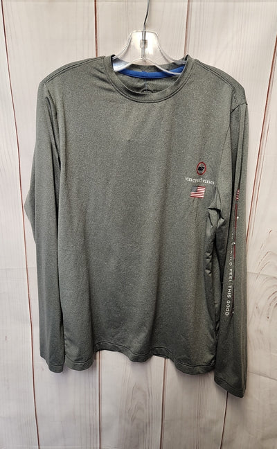 Vineyard Vines Boy's Size 12/14 Gray Shirt