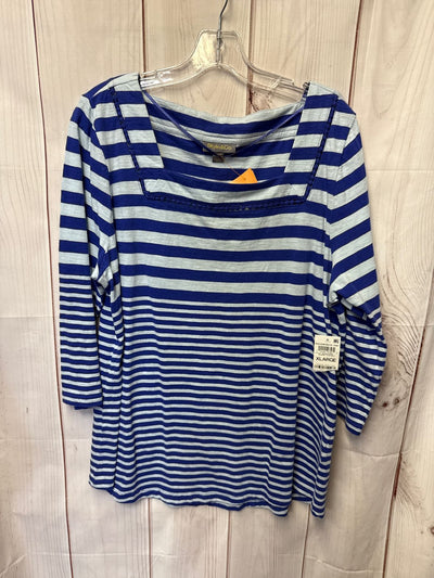 Style & Co Women's Size XL Blue 3/4 Sleeve Top