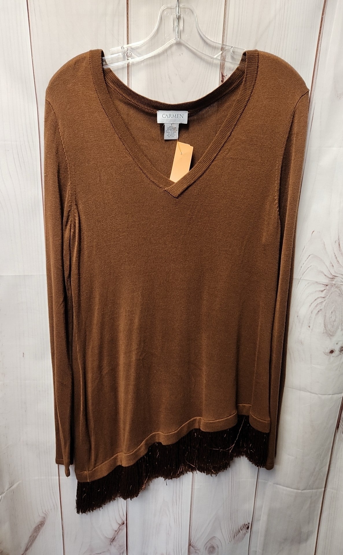 Carmen Marc Valvo Women's Size L Tan Sweater