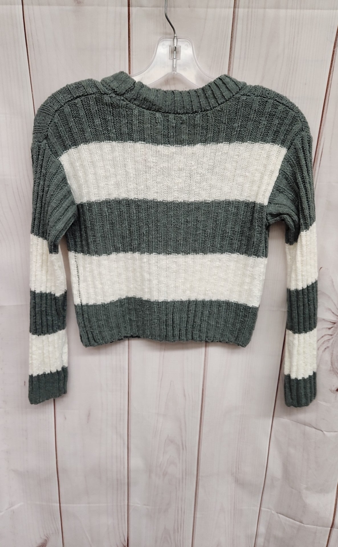 So Women's Size M White & Green Cardigan