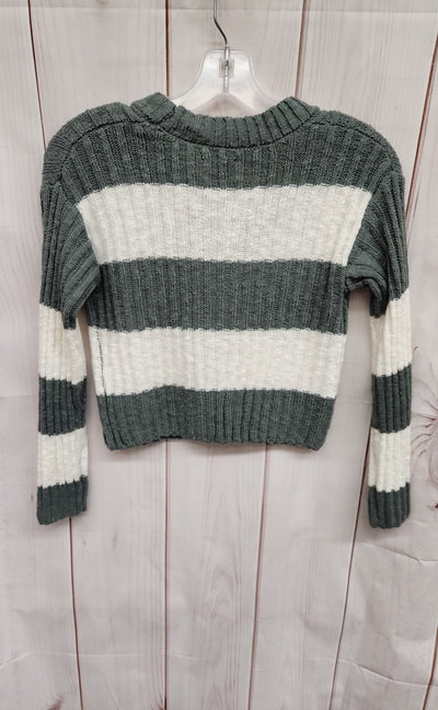 So Women's Size M White & Green Cardigan