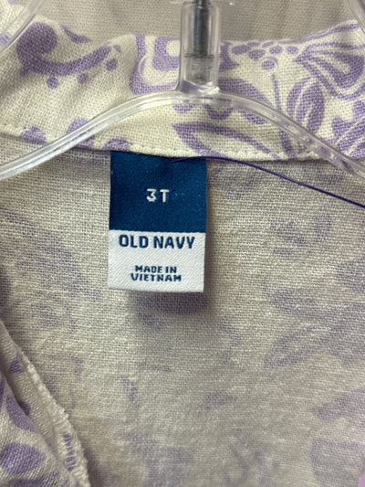 Old Navy Girl's Size 3 White & Purple Romper