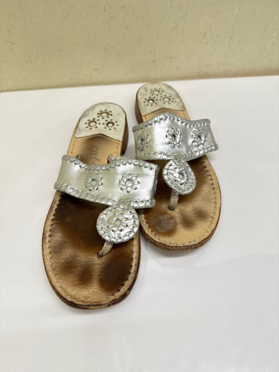 Jack Rogers Women's Size 8-1/2 Silver Sandals