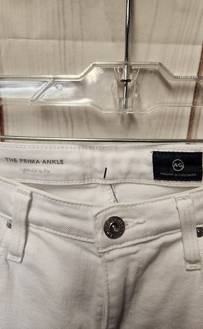 AG Adriano Goldschmied Women's Size 26 (1-2) White Jeans The Prima Ankle