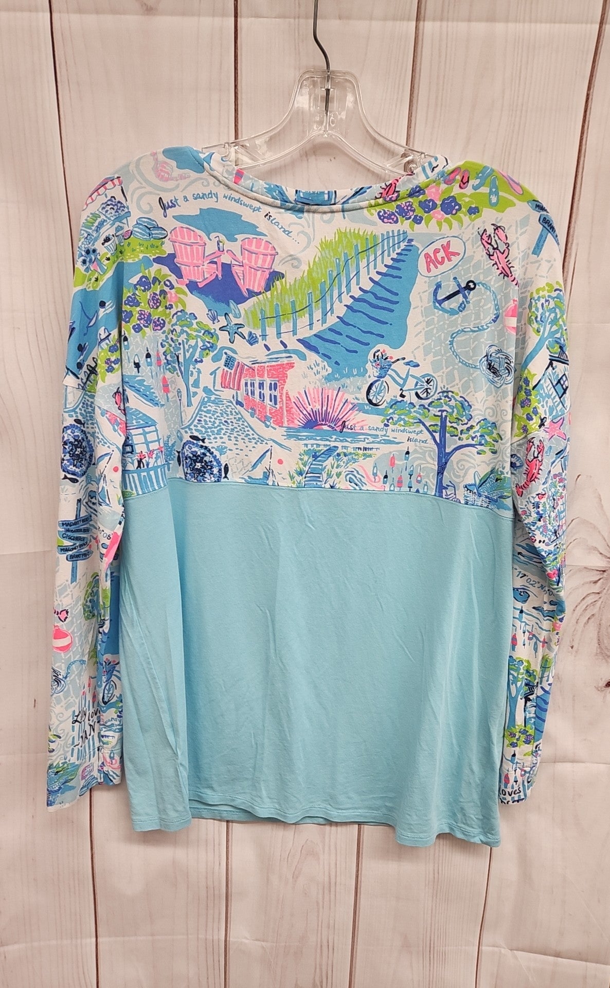 Lilly Pulitzer Women's Size M Blue 3/4 Sleeve Top