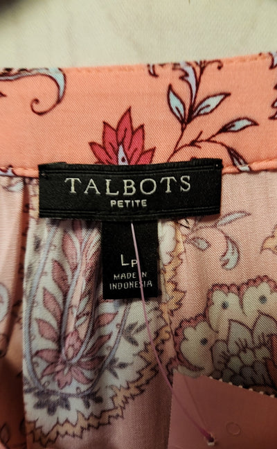 Talbots Women's Size L Petite Pink Long Sleeve Top