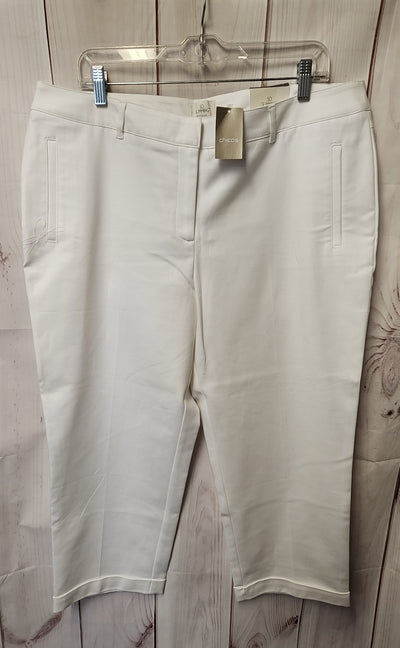 NWT Chico's Women's Size 3 = US 16 White Pants Crop