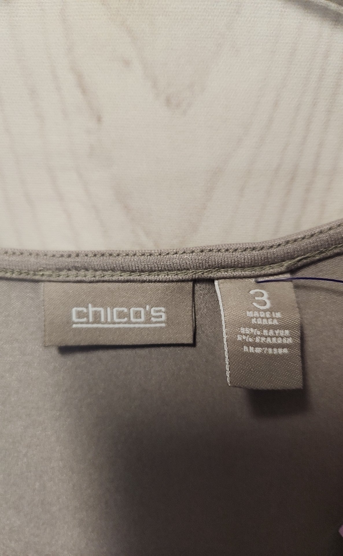 Chico's Women's Size 3 = US XL Gray Sleeveless Top