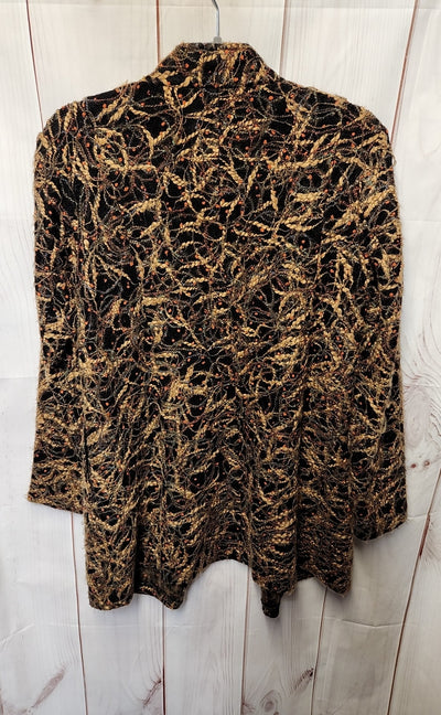 J Jill Women's Size XS Petite Black & Brown Cardigan