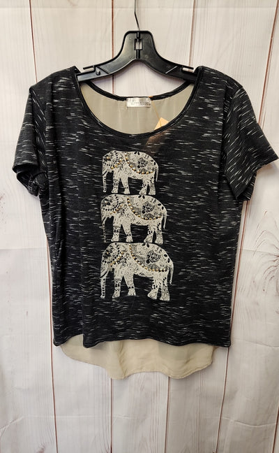 Tea & Rose Women's Size M Black Short Sleeve Top