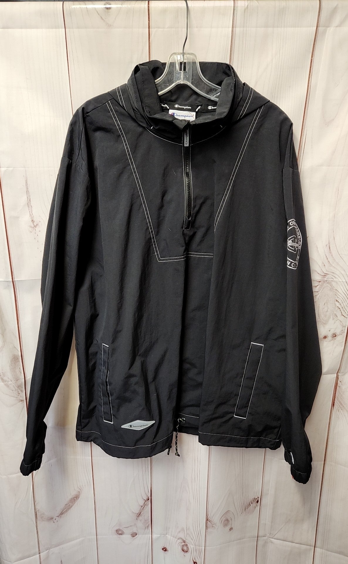 Champion Men's Size XL Black Half Zip Jacket