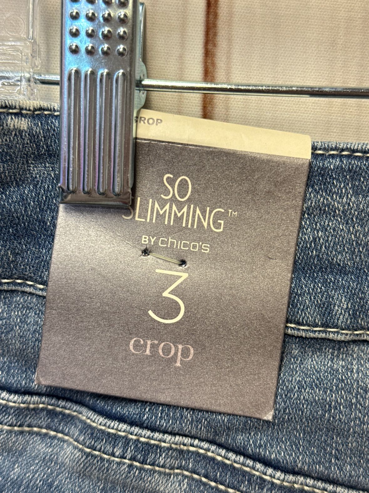 NWT Chico's Women's Size 3 = US16 Blue Jeans So Slimming Crop