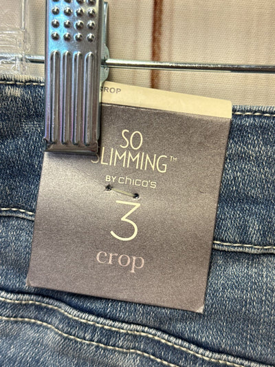 NWT Chico's Women's Size 3 = US16 Blue Jeans So Slimming Crop