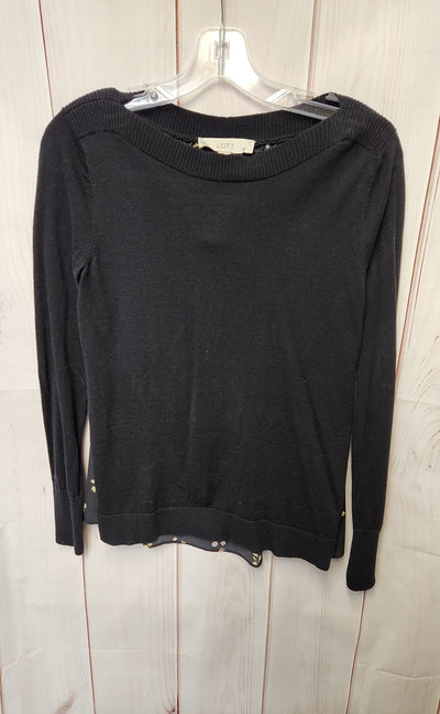 Loft Women's Size XS Black Long Sleeve Top