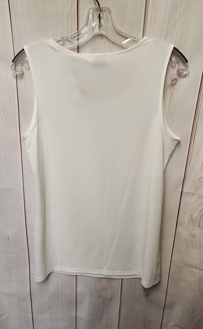 Susan Graver Women's Size S White Sleeveless Top