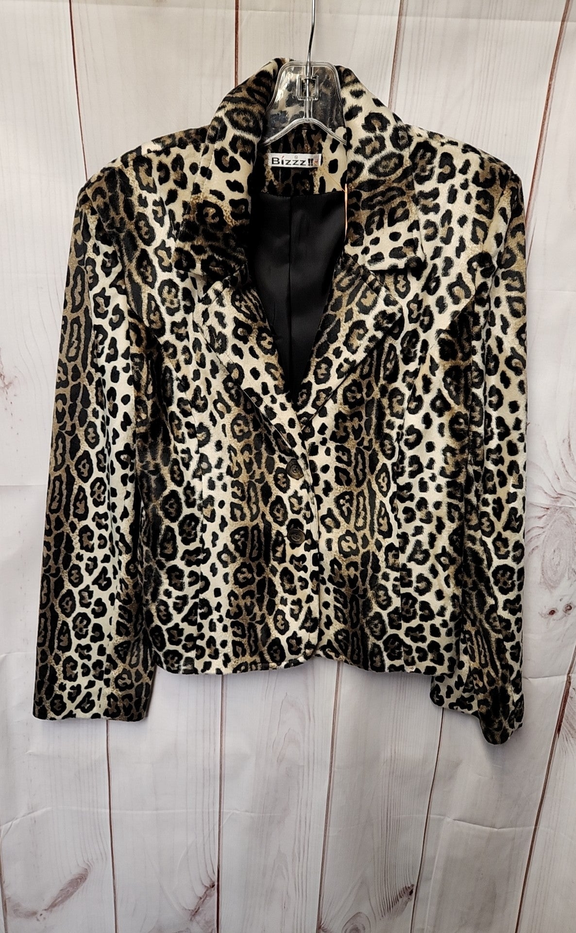 Bizzz!! Women's Size L Beige Animal Print Jacket