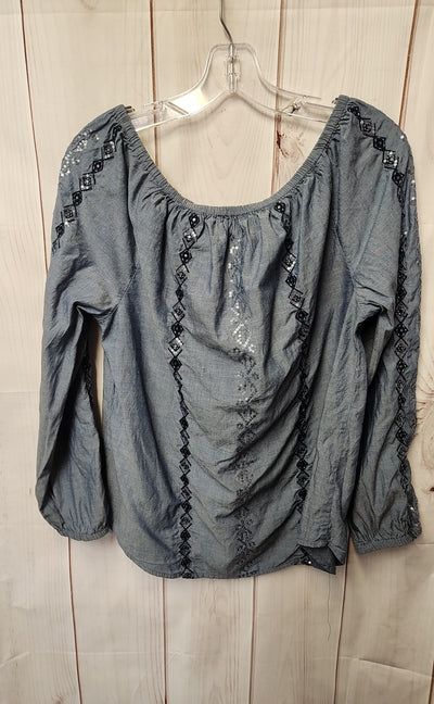Chico's Women's Size 1 = US M Blue Long Sleeve Top