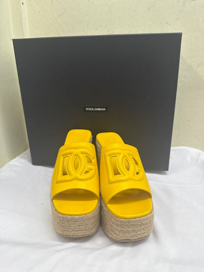 Dolce & Gabbana Women's Size 39 = 8-1/2 Yellow Sandals Shoes