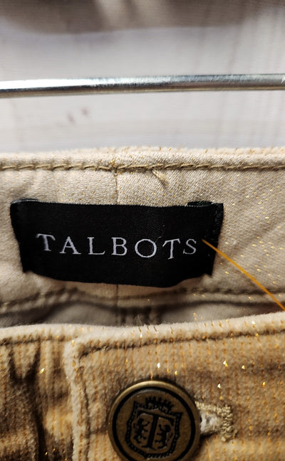 Talbots Women's Size 16 Tan Corduroy Glitter Pants Courduroy Jegging