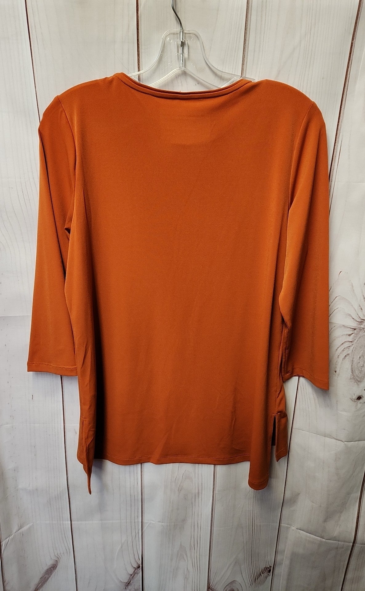Susan Graver Women's Size S Orange 3/4 Sleeve Top