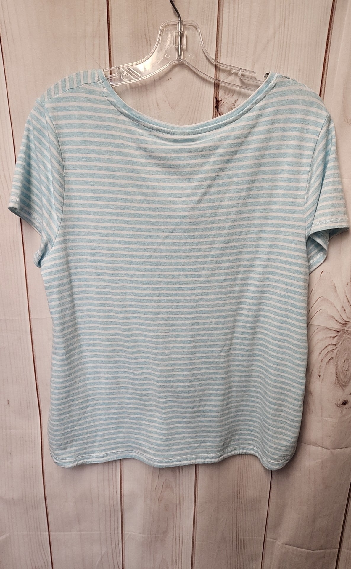 Chico's Women's Size 2 = US L Light Blue Short Sleeve Top
