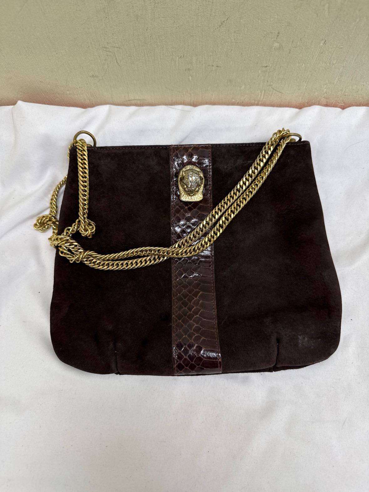 VTG 1980s Ruth Saltz Brown Suede Purse Bag