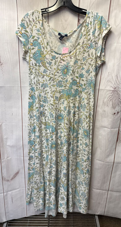 Chaps Women's Size L White Floral Dress