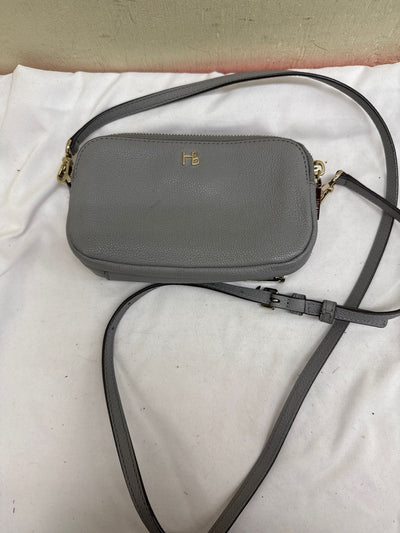 Henri Bendel Gray Leather Crossbody Purse Bag AS IS - marks on front & inside