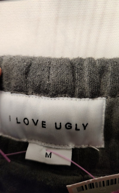 I Love Ugly Men's Size M Gray Shorts