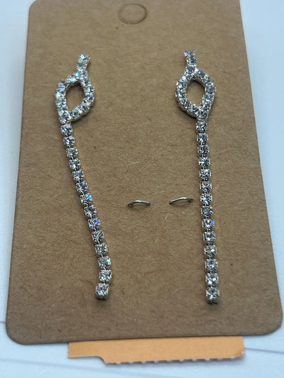 Vintage Crystal Rhinestone dangle Drop Earrings