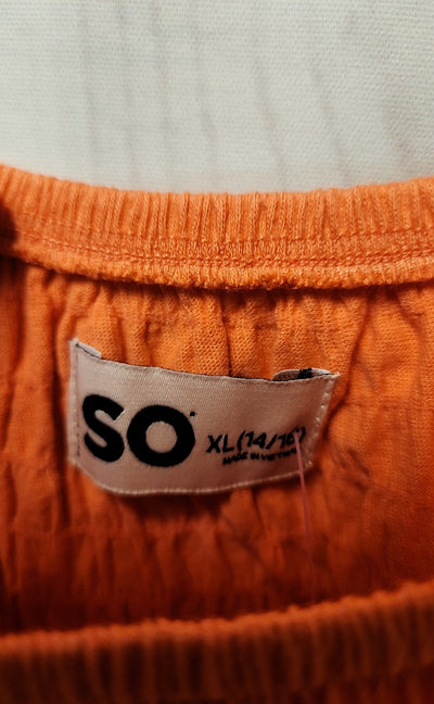 So Girl's Size 14/16 Orange Shirt