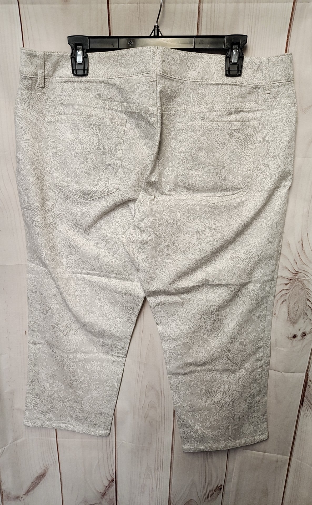 Chico's Women's Size 3 = US 16 Gray Floral Pants