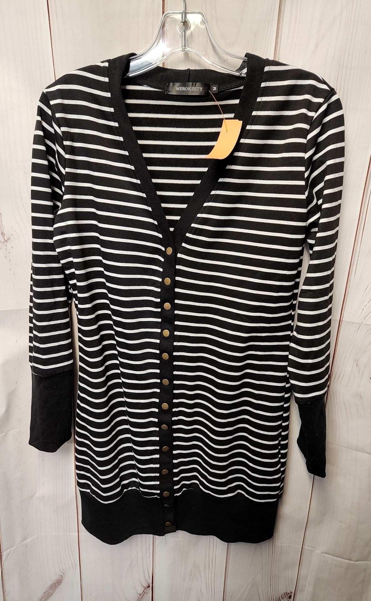 Merokeety Women's Size M Black & White Cardigan