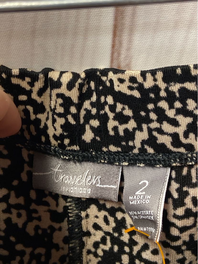 Chico's Women's Size 2 = 12 Black & Brown Pants