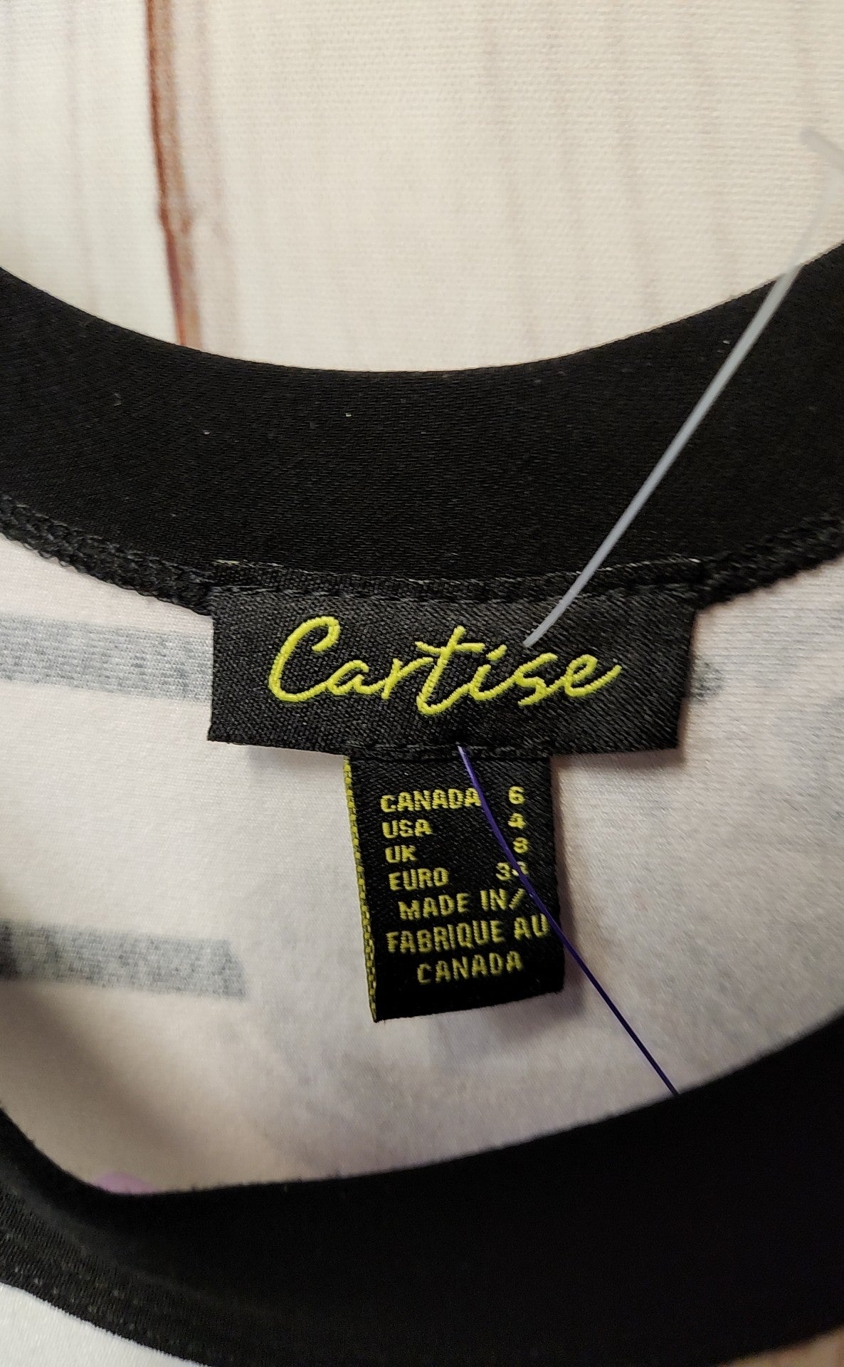 Cartise Women's Size 4 White & Black Floral Dress