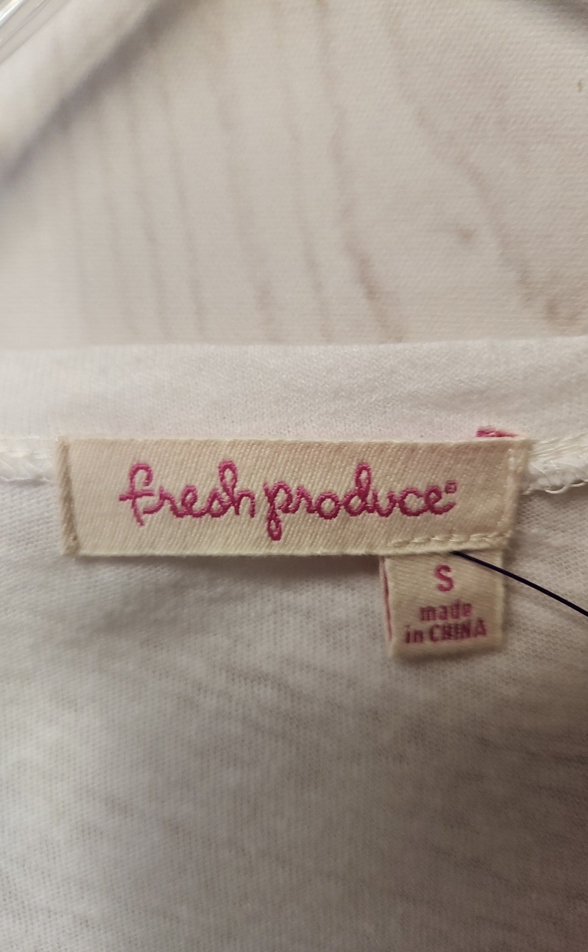 Fresh Produce Women's Size S White 3/4 Sleeve Top