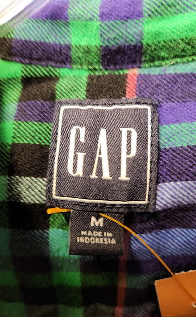 Gap Women's Size M Blue & Green Long Sleeve Top