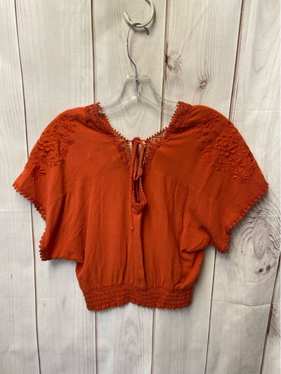 Self E Women's Size S Orange Short Sleeve Top