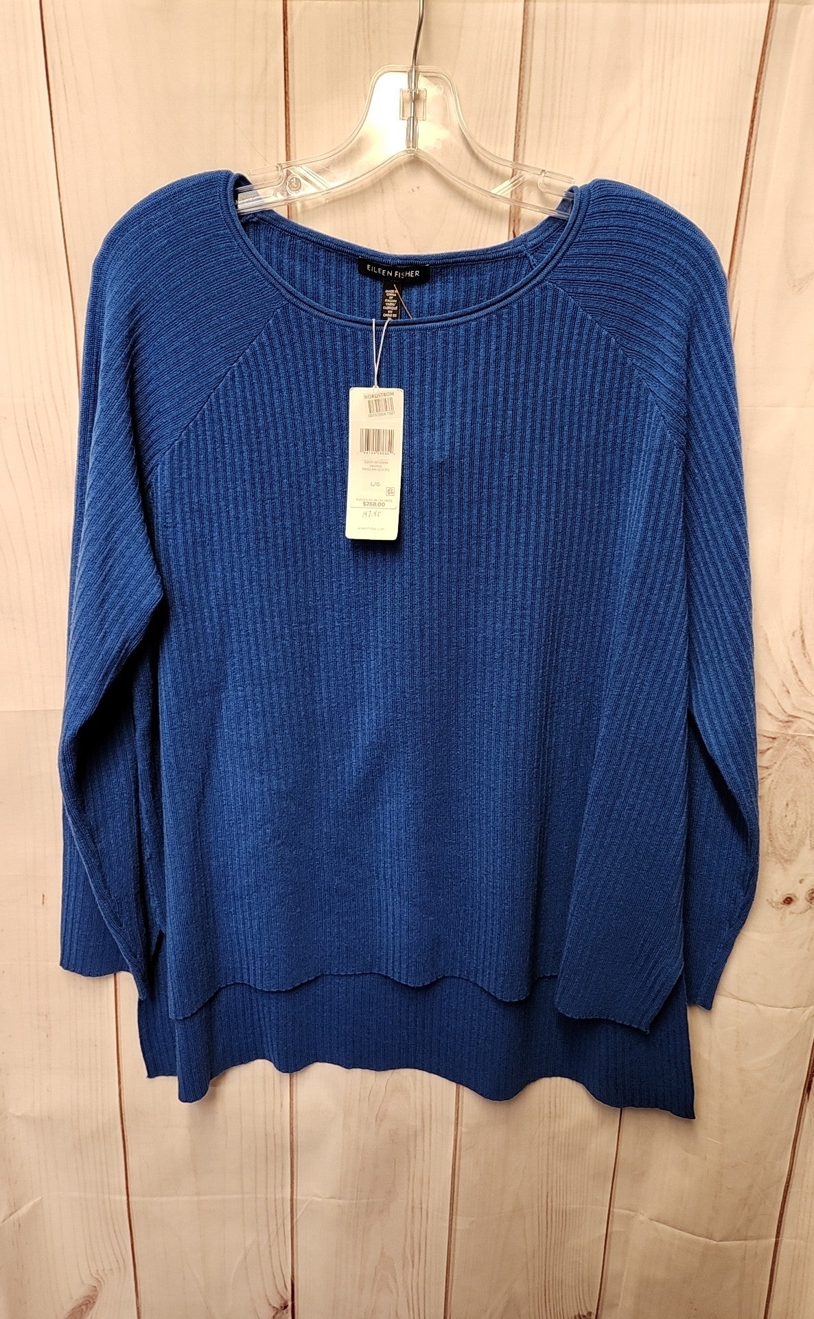 NWT Eileen Fisher Women's Size L Blue Sweater