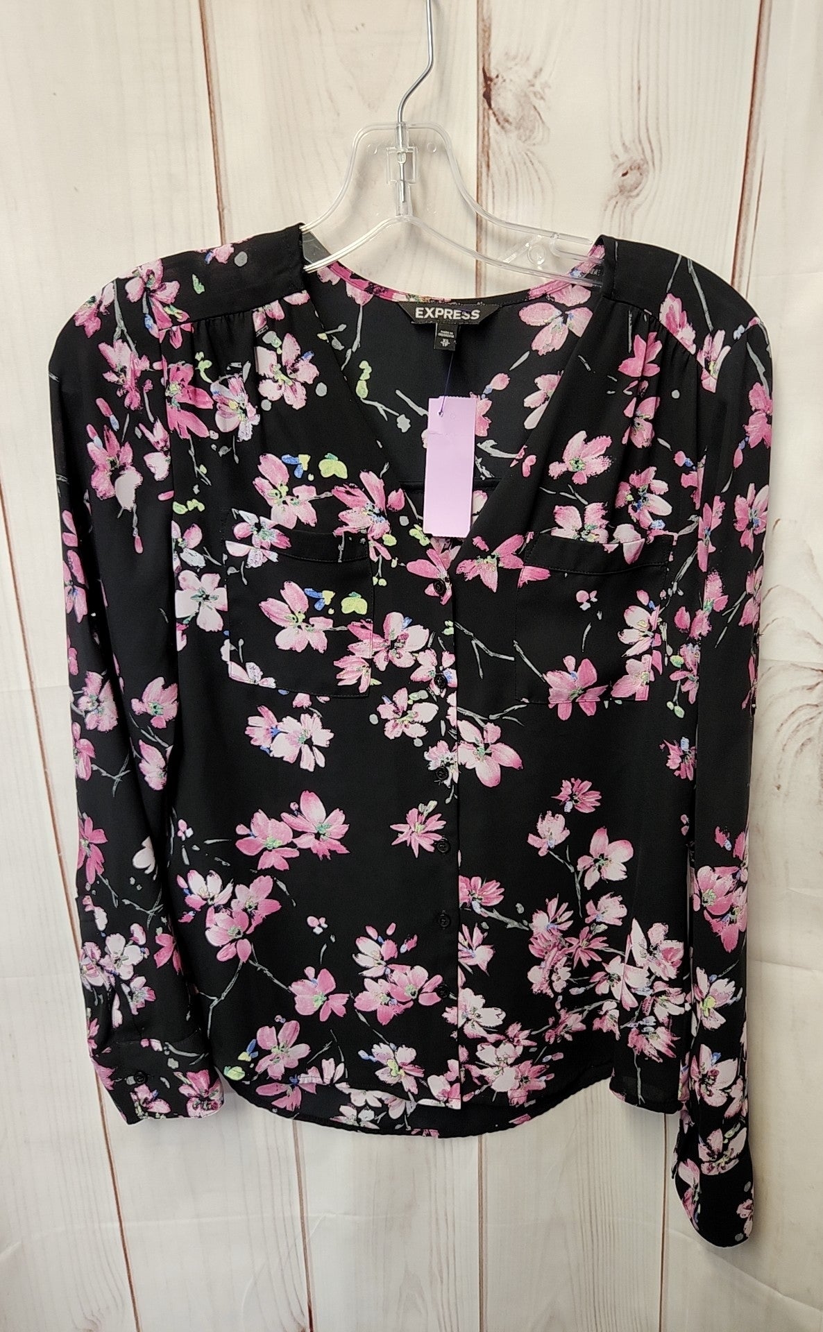 Express Women's Size XS Black Long Sleeve Top