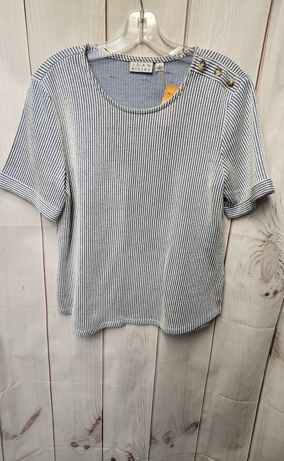 Joan Rivers Women's Size S Blue Short Sleeve Top