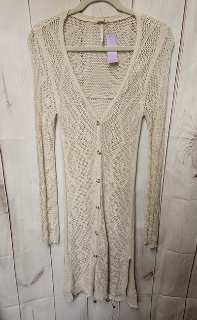 Free People Women's Size M Beige Cardigan
