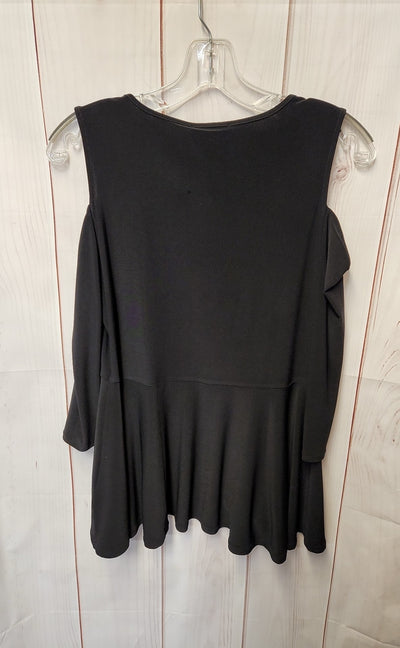 Cece Women's Size S Black Cold Shoulder Top
