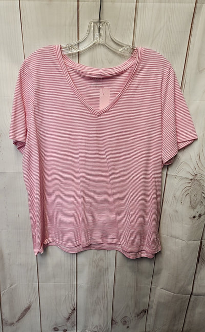 Talbots Women's Size 2X Pink Short Sleeve Top