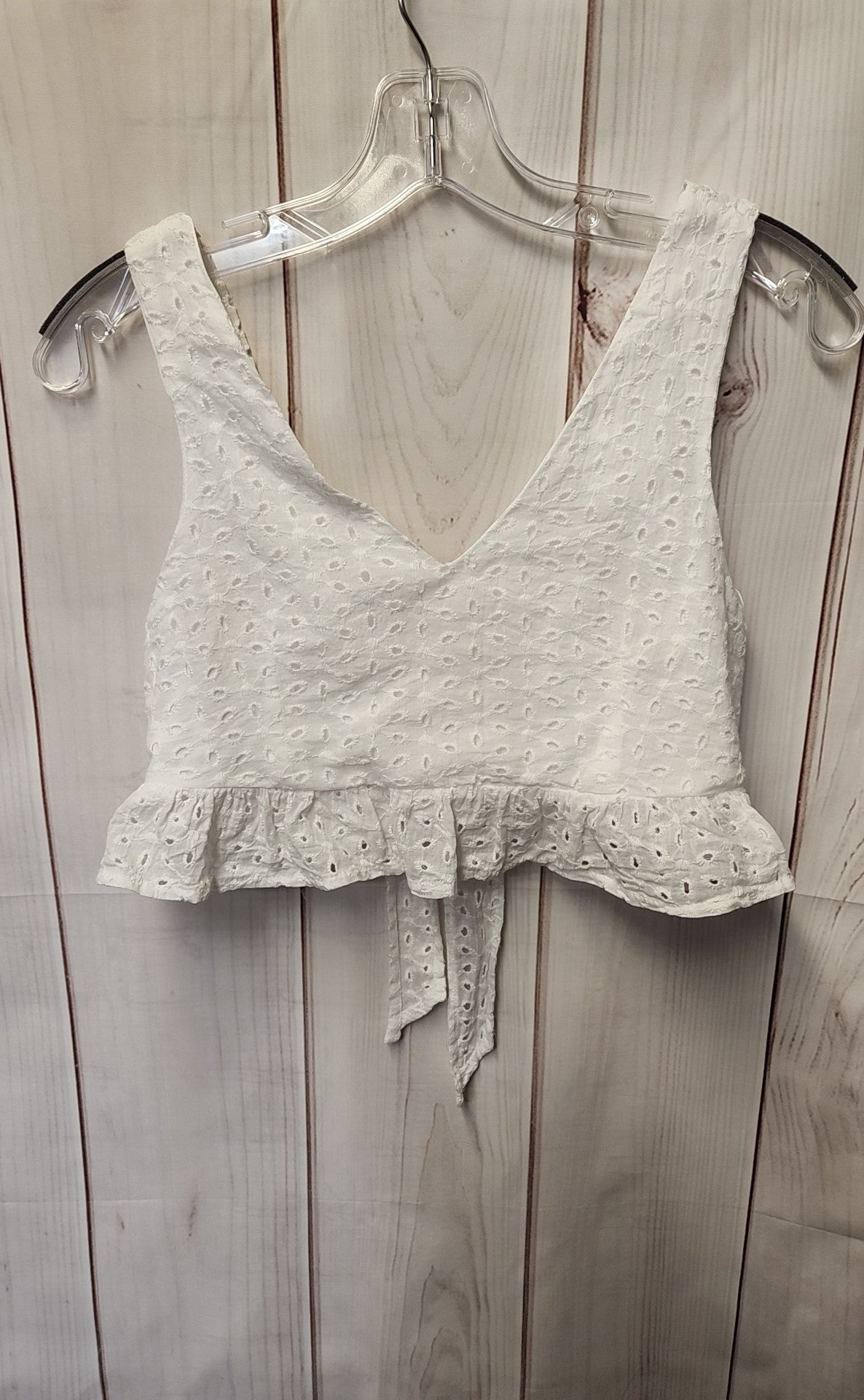 Goodnight Macaroon Women's Size M White Sleeveless Top