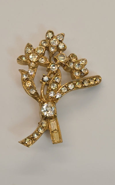 Gold Floral Brooch Pin