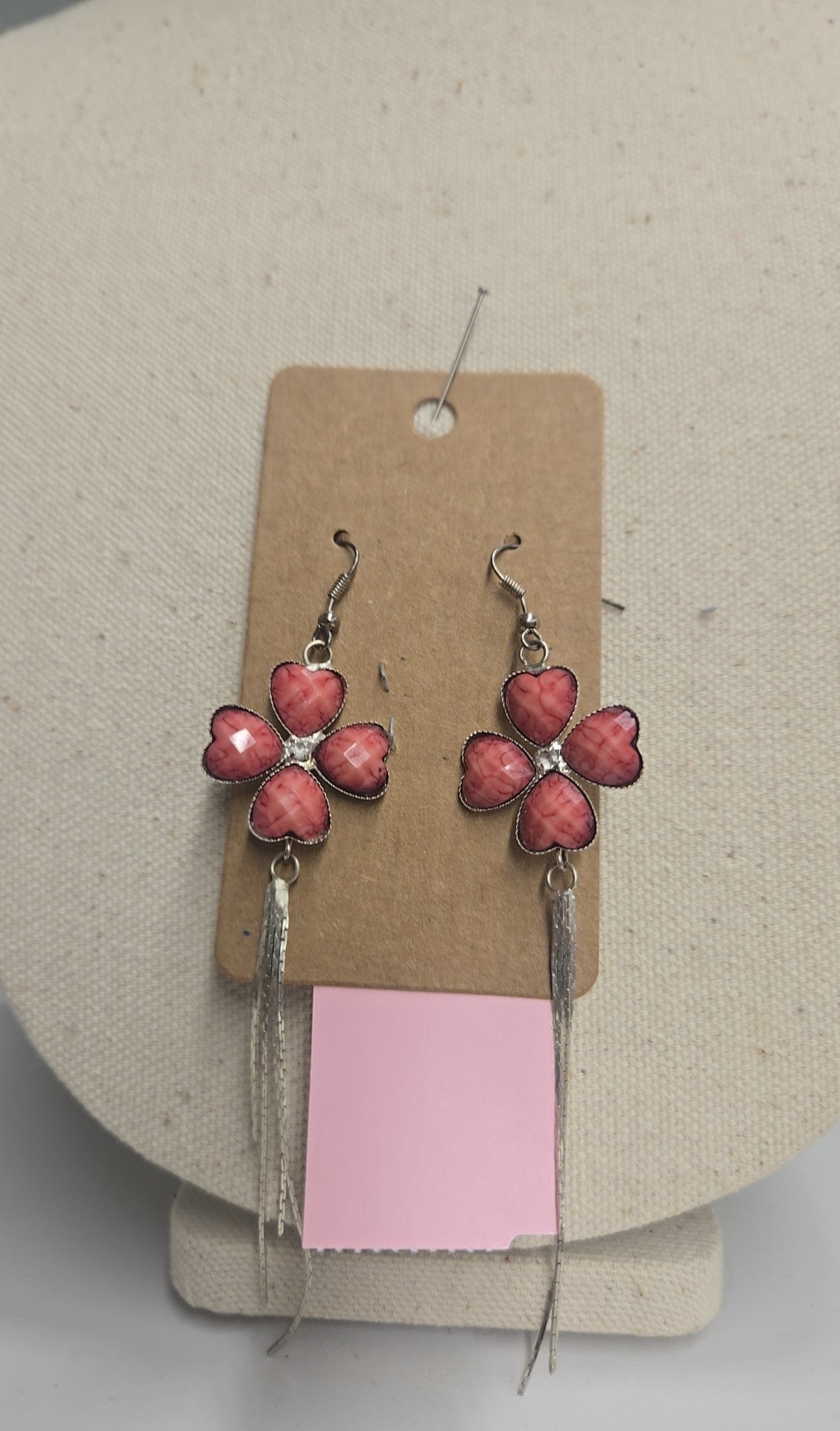Pink Flower Earrings