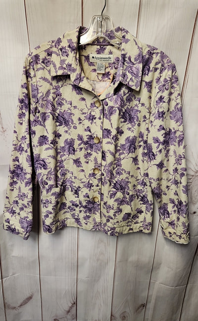 Appleseed's Women's Size 14 White & Purple Floral Blazer