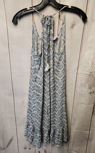 Lovestitch Women's Size M White & Blue Dress